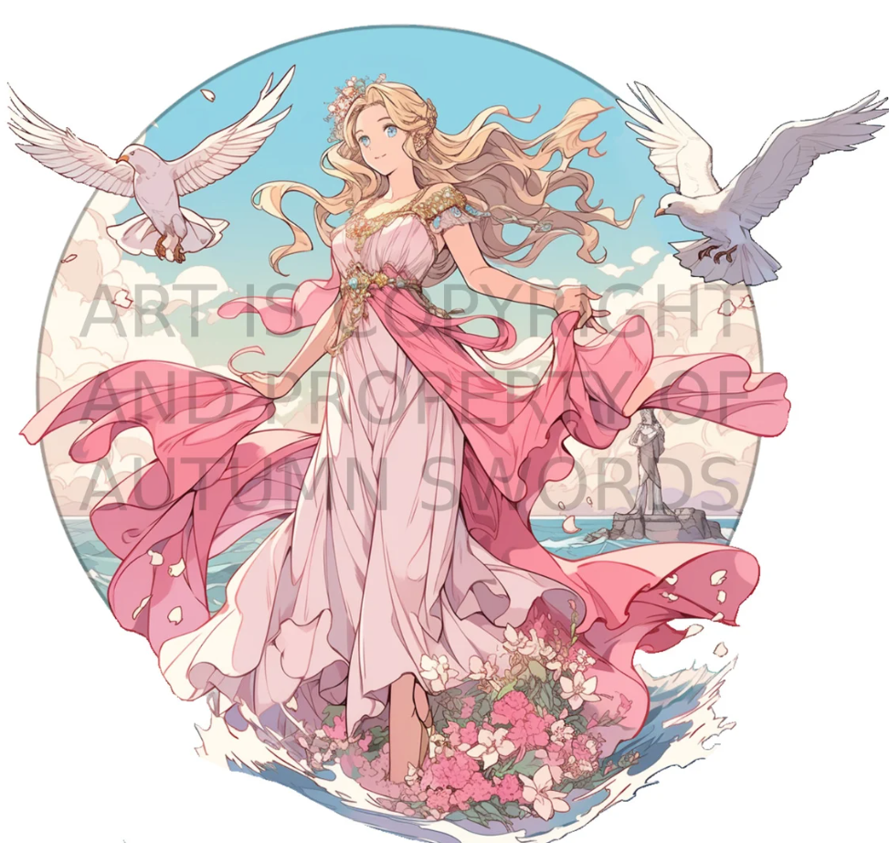 Aphrodite - Goddess of Love and Beauty - Rose Pink Hoodie