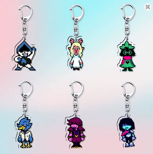 Deltarune - Acrylic 6cm Keychains - Susie, Kris, Ralsei, Lancer, Noelle, and Birdley