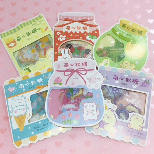 CLEARANCE - Cute "Kawai" Harajuku Japanese Style PVC Sticker Packs